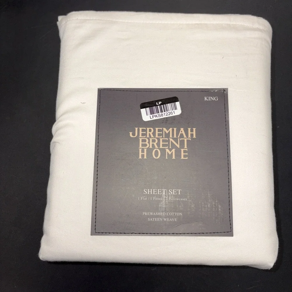 Jeremiah Brent Home Cotton Sateen Weave  4 Piece Sheet Set Size King 20727